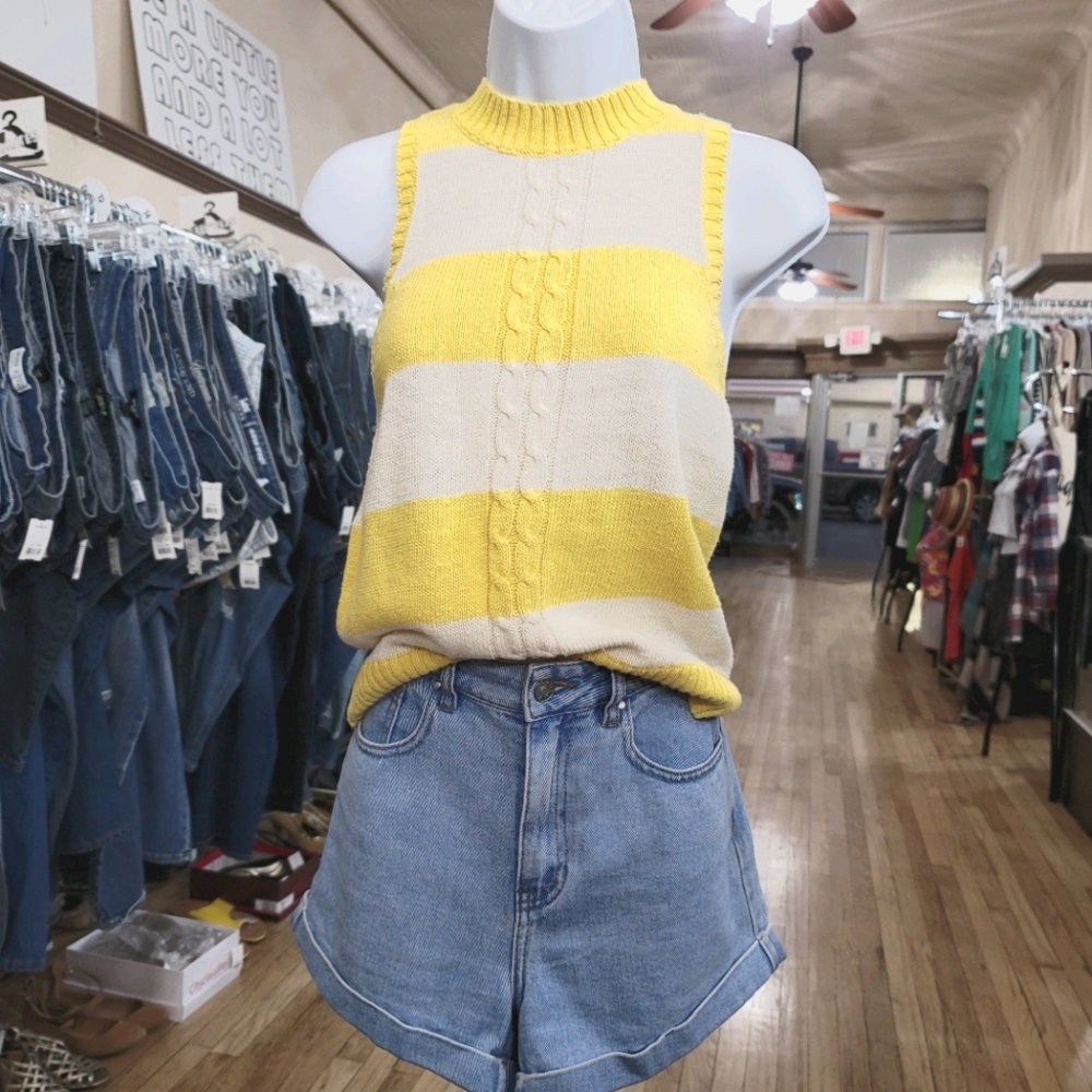 Vintage Pinwheels Knit Stripe Racerback